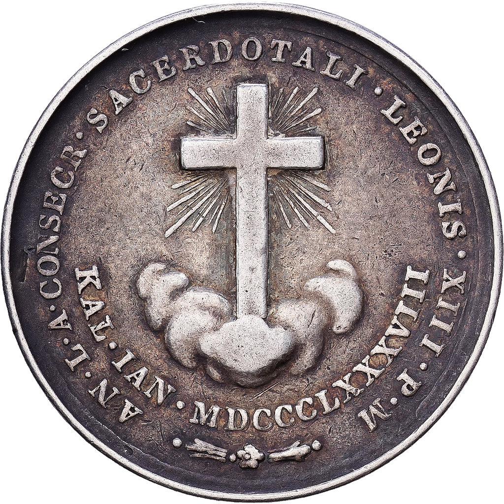 Vaticaanstad, Medaille, Le Pape Léon XIII, 1888, Zilver, Blanchi, ZF