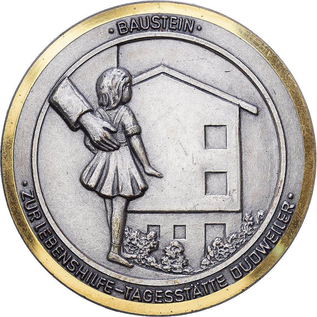 Deutschland, Medaille, Baustein, zur Lebenshilfe Tagesstätte Dudweiler, Métal