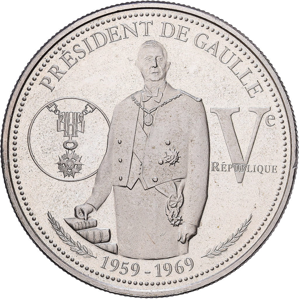 Francia, medalla, Vème République, Charles De Gaulle, Cobre - níquel, EBC