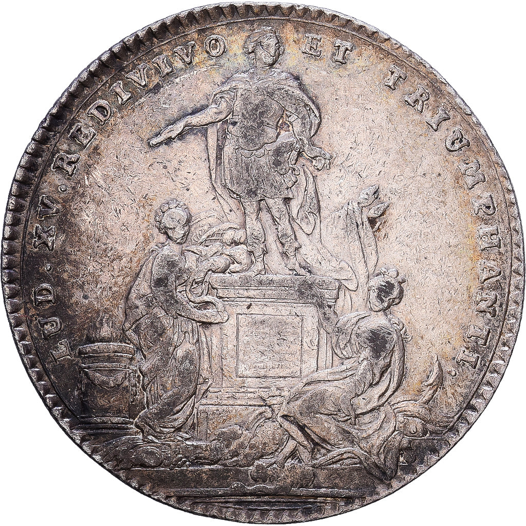 Francia, zeton, Louis XV, États de Bretagne, Rennes, 1754, Plata, MBC
