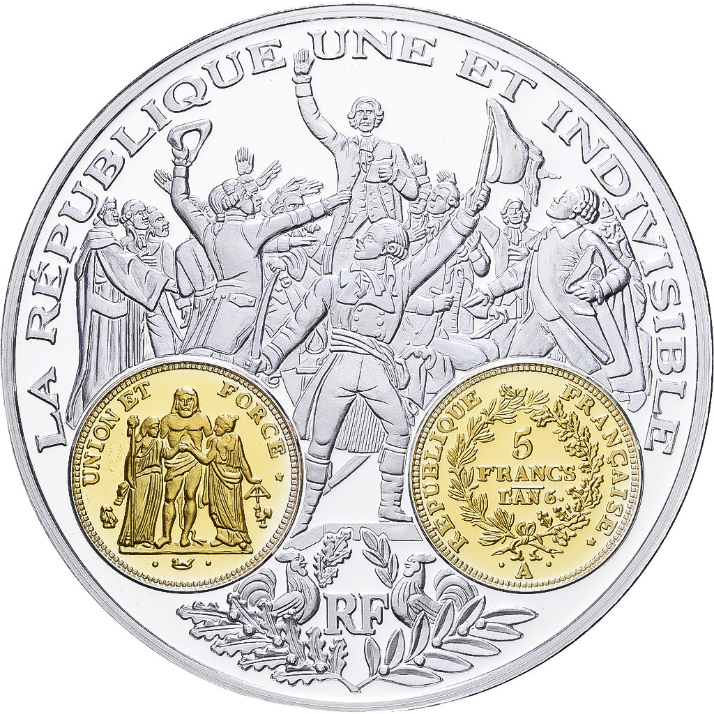 Frankreich, Medaille, Histoire Monétaire, 5 Francs Union et Force, Silber, STGL
