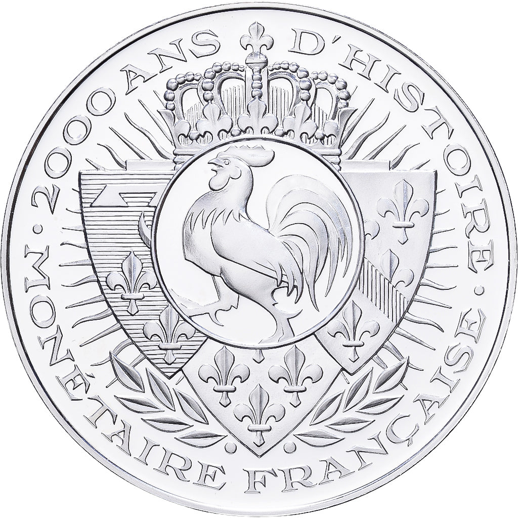Francia, medalla, Histoire de la Monnaie Française, Ecu Constitutionnel, Plata