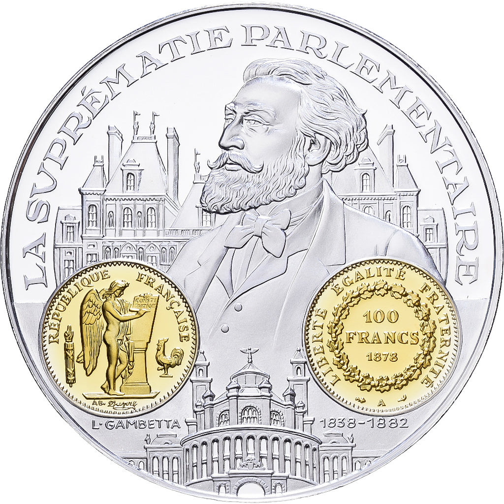 Francia, medalla, Histoire Monétaire, 100 Francs Génie, Plata, FDC