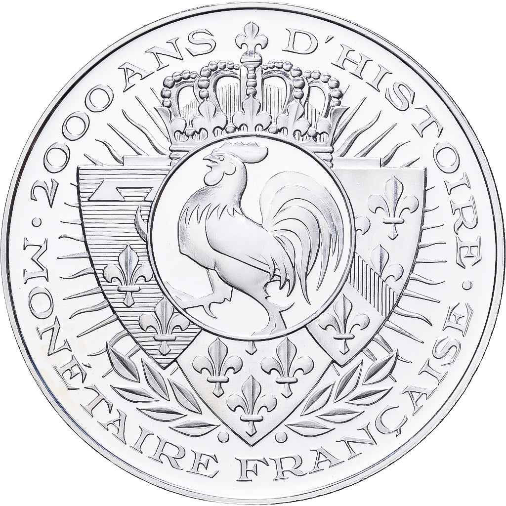 Francia, medalla, Histoire Monétaire, 100 Francs Génie, Plata, FDC