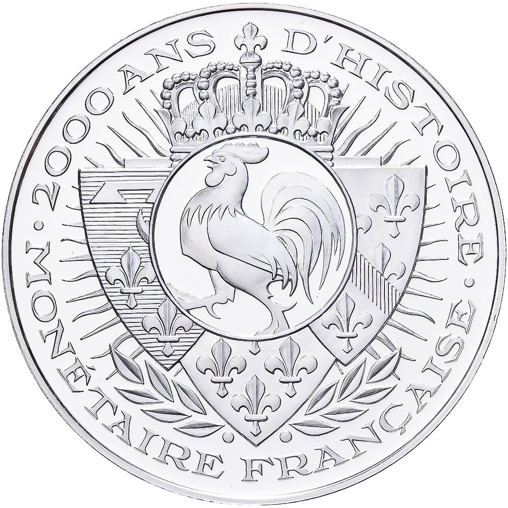 Francja, medal, Histoire Monétaire, Franc Semeuse, De Gaulle, Srebro, MS(65-70)