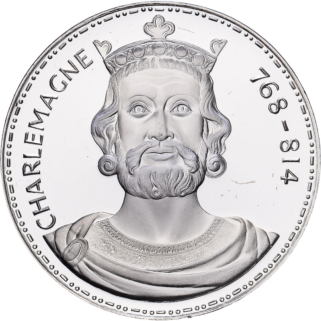 Francia, medalla, Les Rois de France, Charlemagne, Plata, SC+