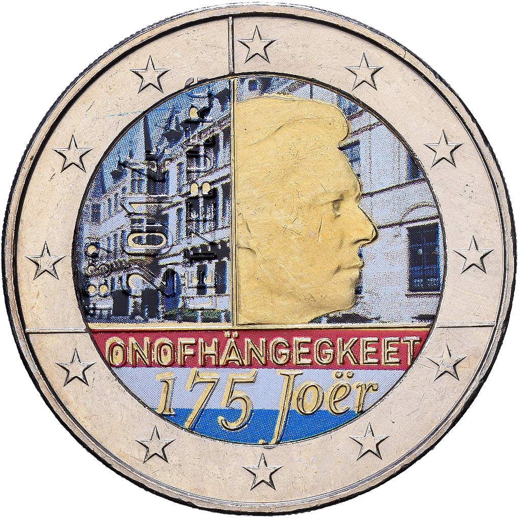 Luxemburg, 2 Euro, Colourized, 2014, Utrecht, Bi-Metallic, UNZ, KM:New