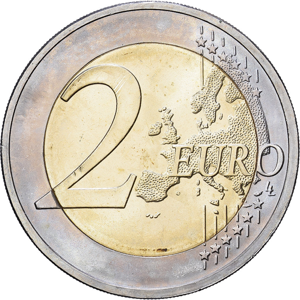 Germany, 2 Euro, Chute du mur de Berlin, Colourized, 2014, Bi-Metallic, MS(63)