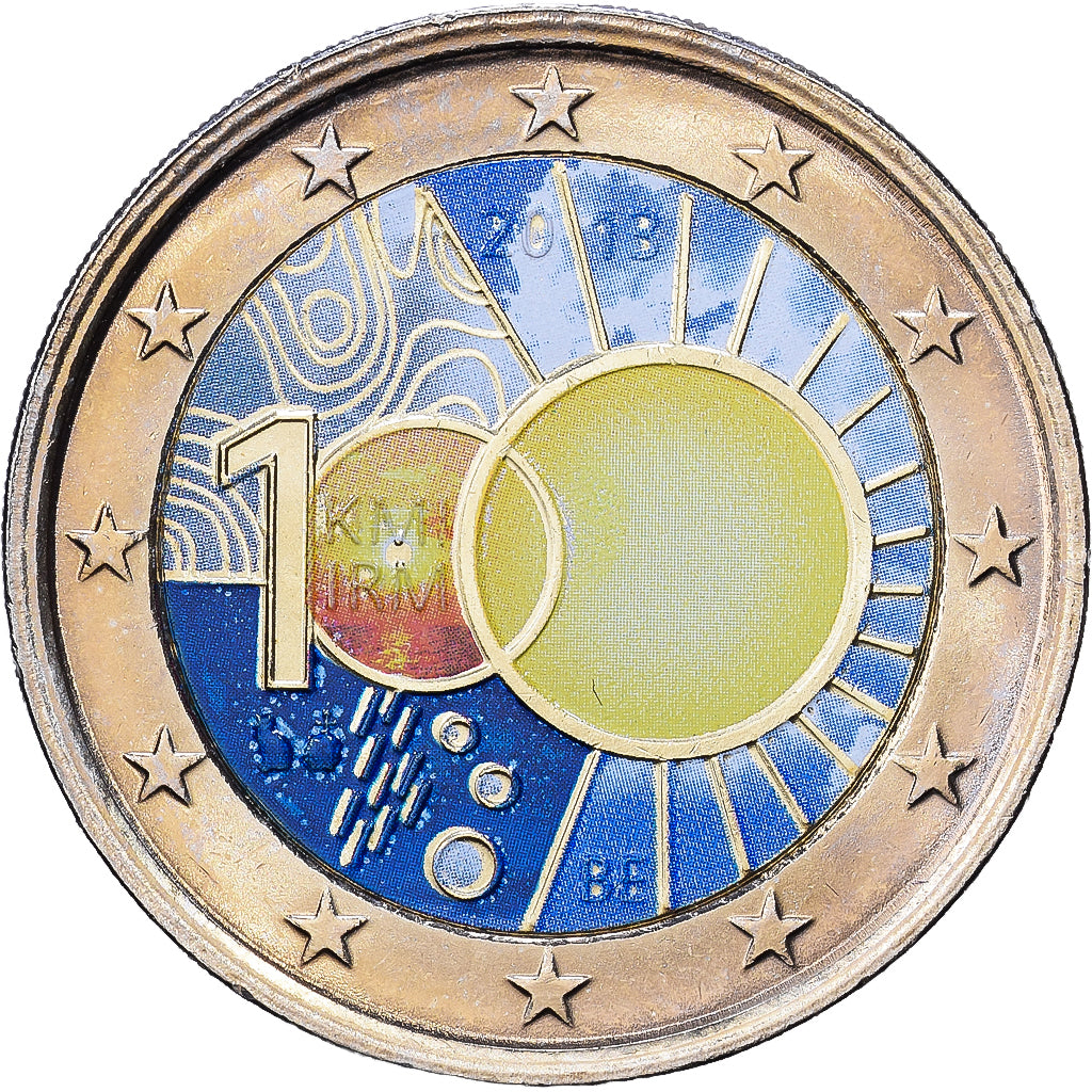 Belgium, 2 Euro, Colourized, 2013, Brussels, Bi-Metallic, MS(63)