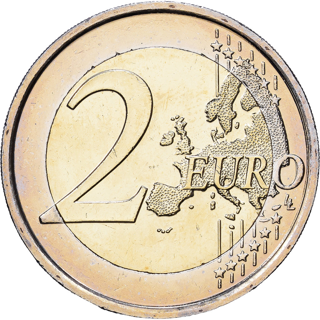 Belgium, 2 Euro, Colourized, 2013, Brussels, Bi-Metallic, MS(63)