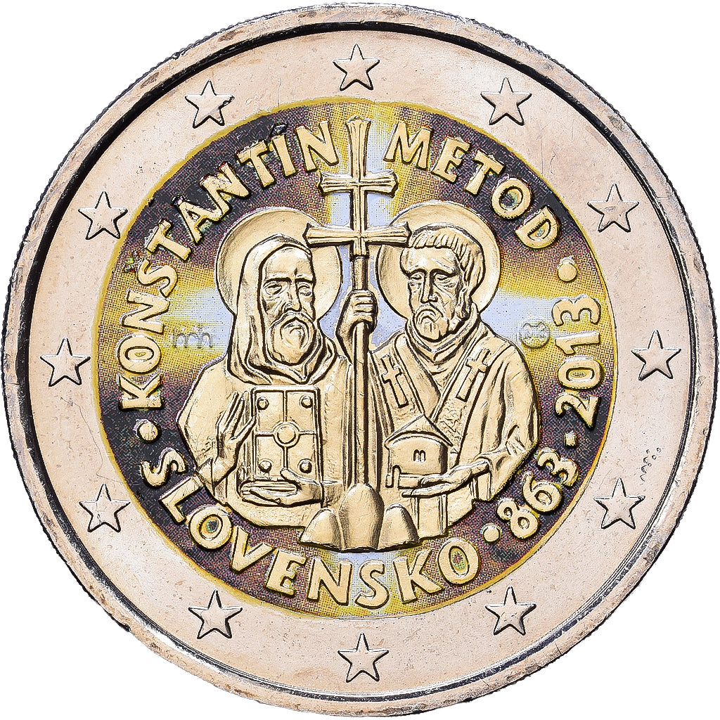 Slowakije, 2 Euro, Colourized, 2013, Stuttgart, Bi-Metallic, UNC-, KM:New