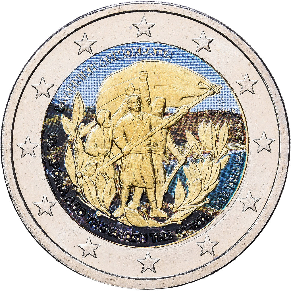 Griekenland, 2 Euro, Colourized, 2013, Athens, Bi-Metallic, UNC-, KM:New