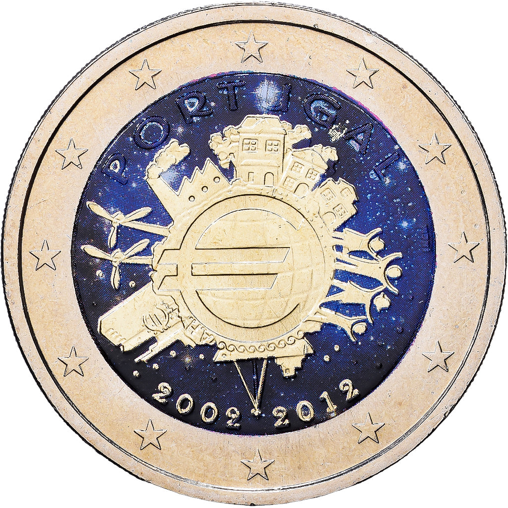 Portugal, 2 Euro, Colourized, 2012, Lisbon, Bimetálico, MS(63), KM:812