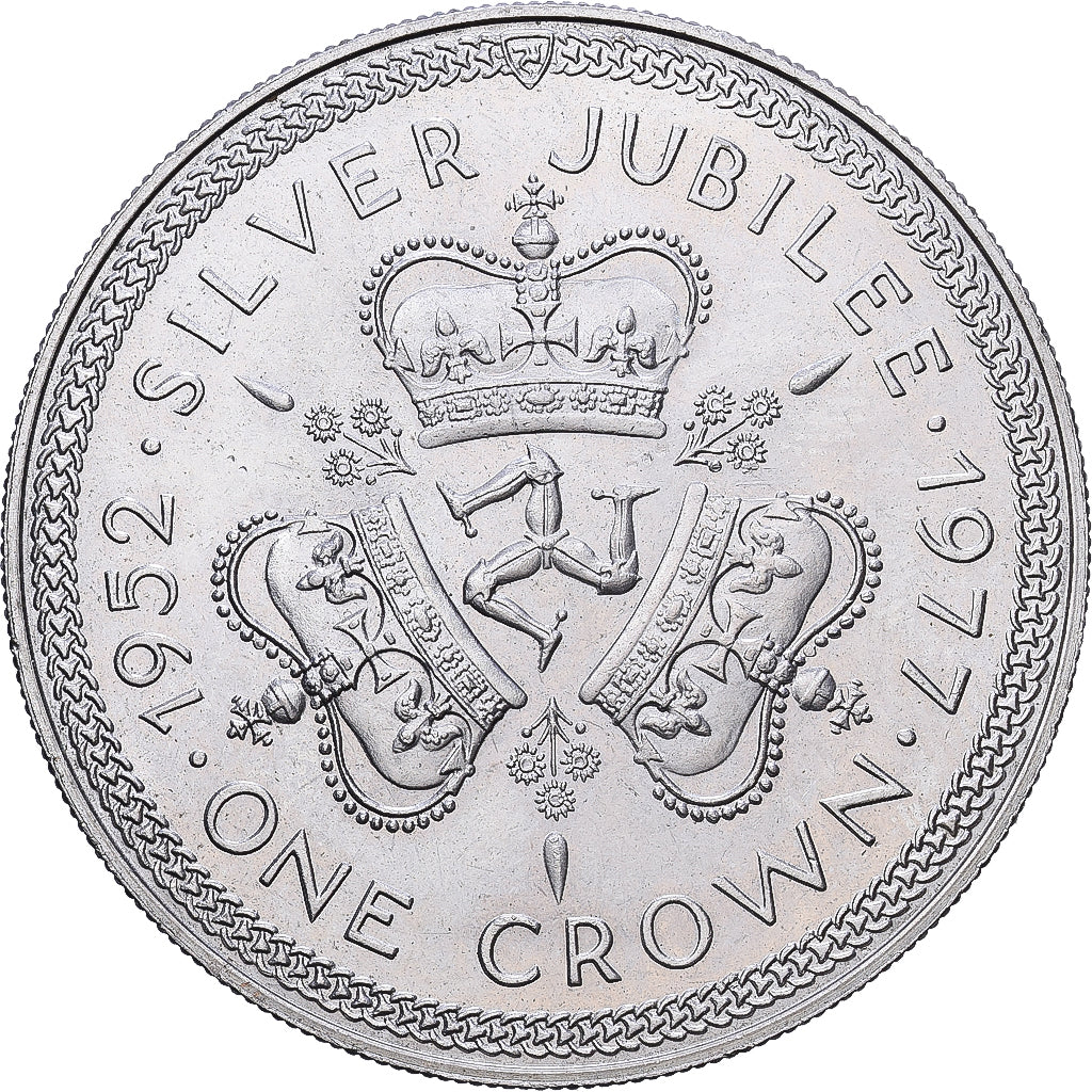 Isle of Man, Elizabeth II, Crown, 1977, Pobjoy Mint, Kupfer-Nickel, UNZ, KM:41