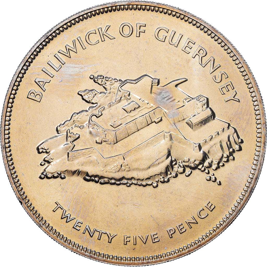 Guernsey, Elizabeth II, 25 Pence, 1977, Kupfer-Nickel, UNZ, KM:31