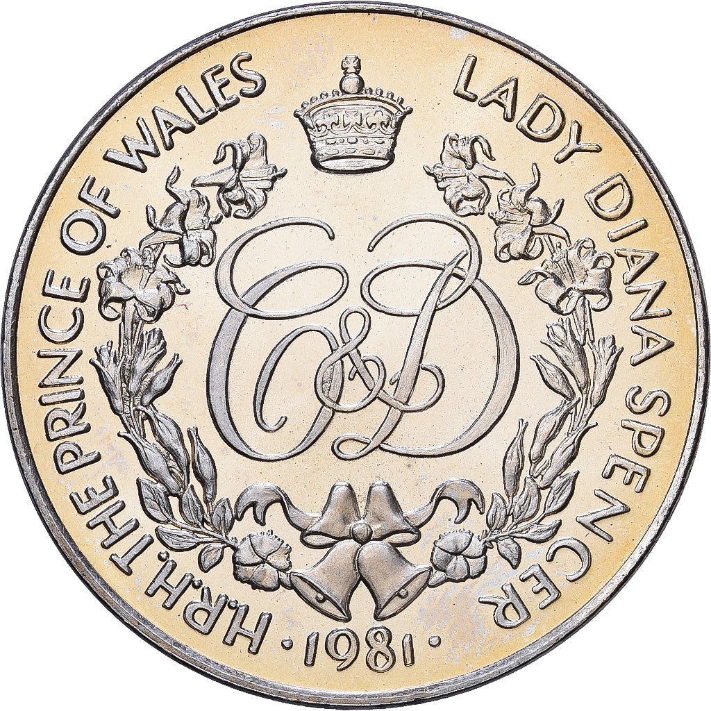 Grande-Bretagne, Élisabeth II, 25 New Pence, Wedding of Prince Charles and Lady