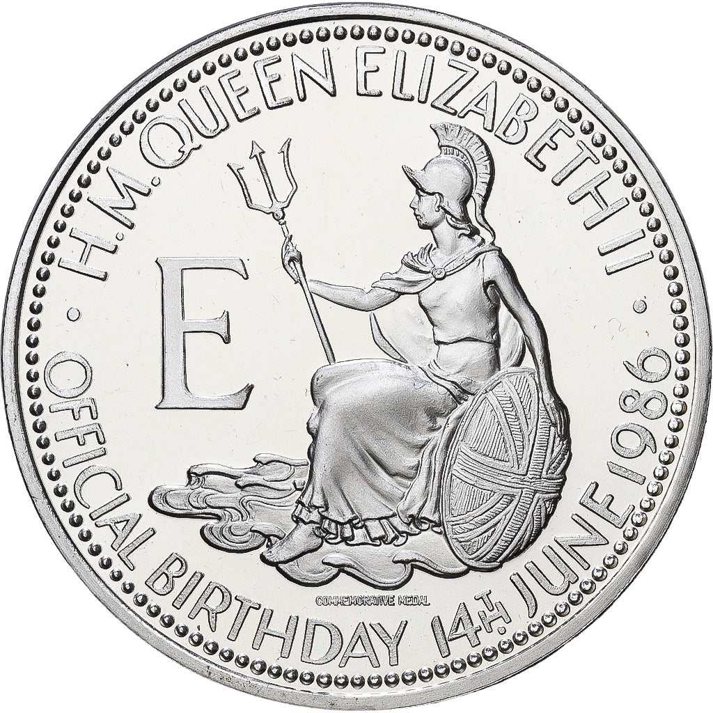 United Kingdom, Medaille, Queen Elizabeth II, 60th Birthday, 1986, Cupronickel