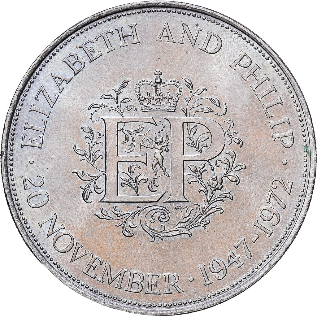 Großbritannien, Elizabeth II, 25 New Pence, Silver Wedding, 1972, Llantrisant