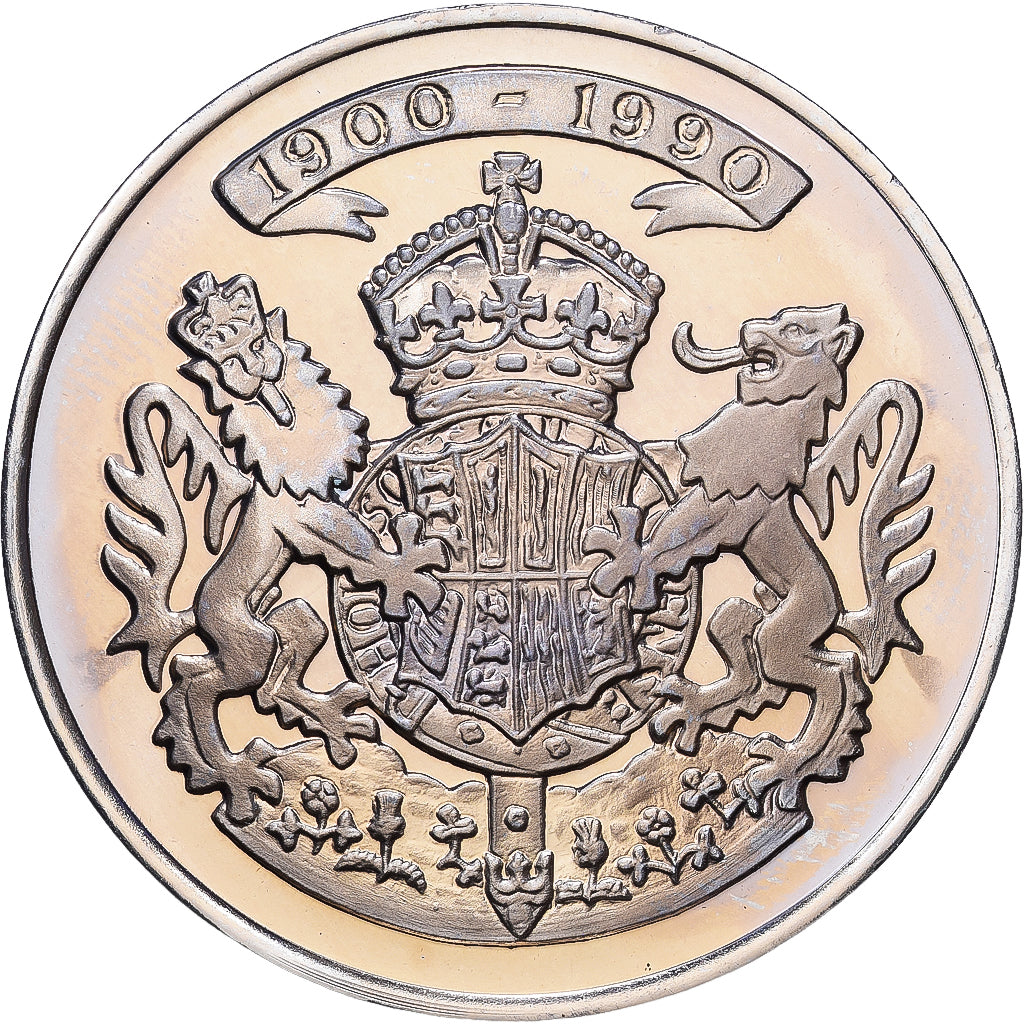Reino Unido, medalha, Queen Elizabeth II, 90th Birthday, 1990, Cobre Revestido a