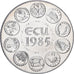 France, Médaille, Ecu Europa, Politics, 1985, SPL, Cupro-nickel