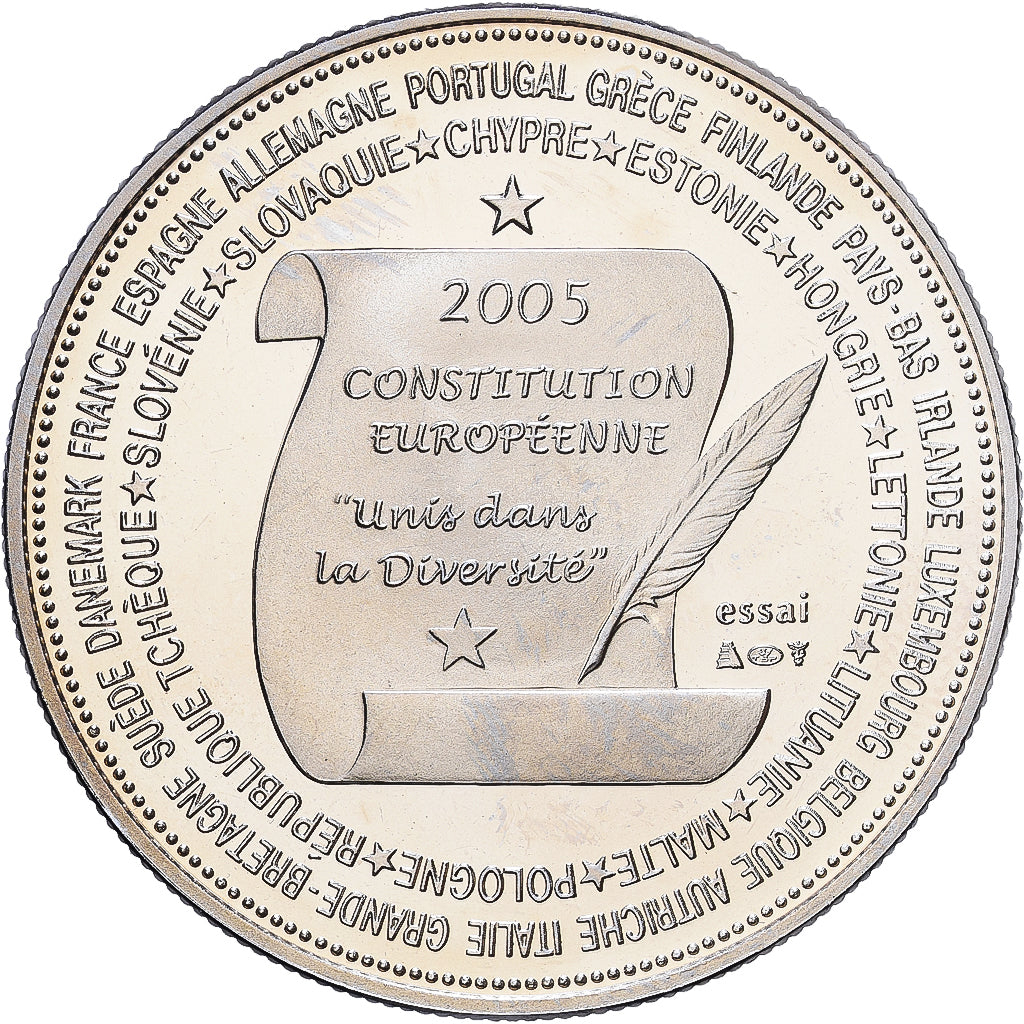 France, Médaille, la Constitution Européenne, 2005, Cupro-nickel, SPL