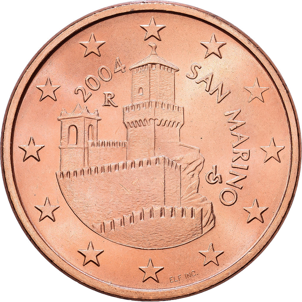 San Marino, 5 Euro Cent, 2004, SPL, Acciaio placcato rame, KM:442