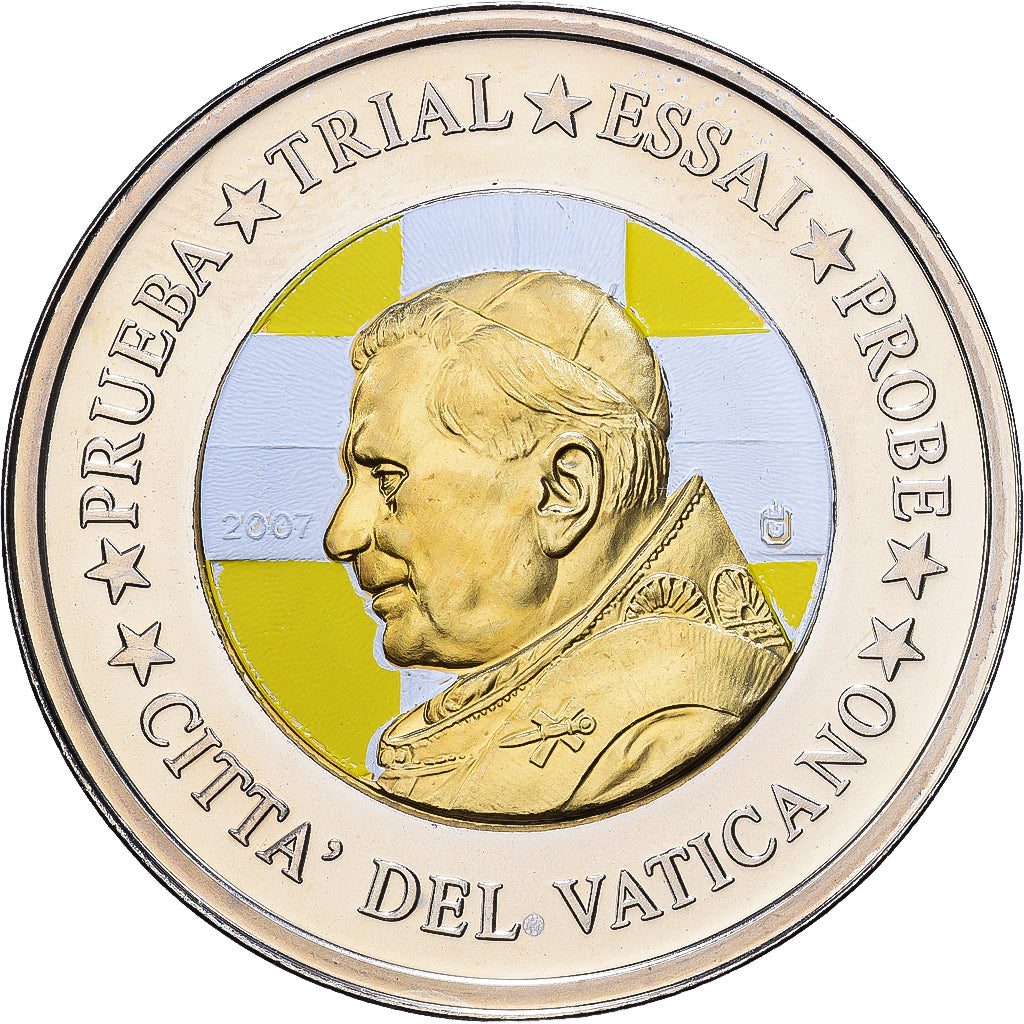 Vatican, Medal, 2 E, Essai-Trial Benoit XVI, 2007, Bi-Metallic, MS(65-70)