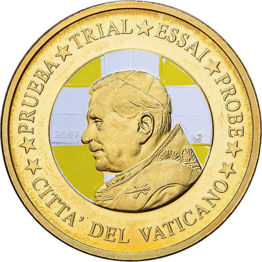 Vatican, Medal, 20 C, Essai-Trial Benoit XVI, couleur, 2007, Brass, MS(63)
