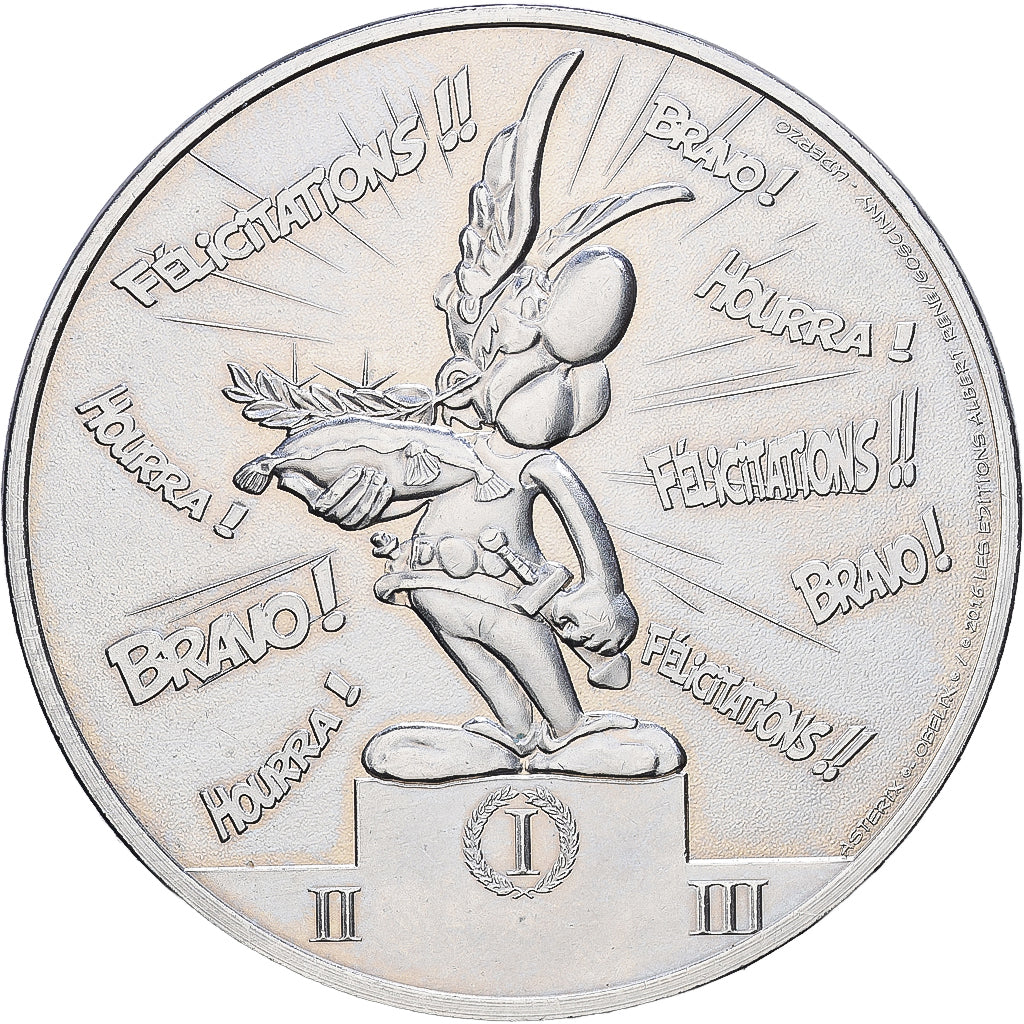 França, medalha, Asterix, Jeux Olympiques, 2016, Cobre-níquel, MS(63)