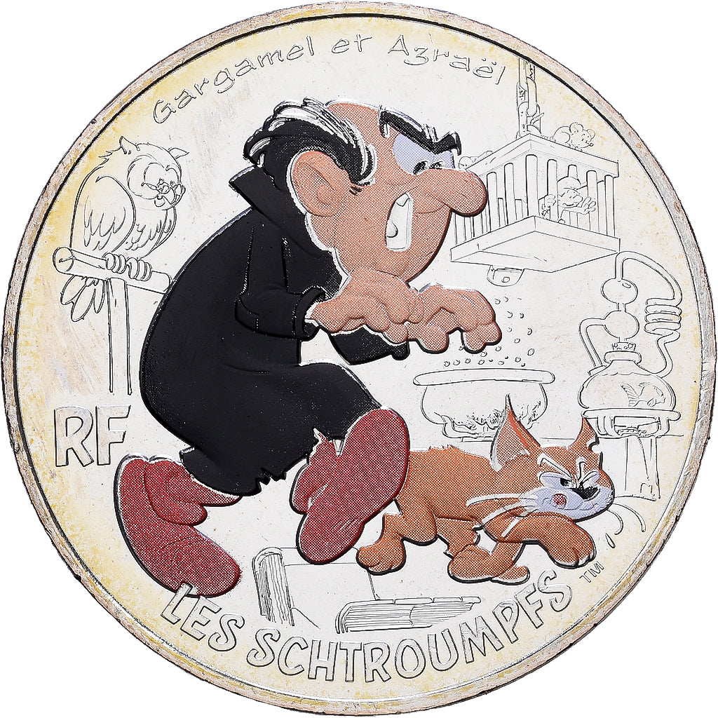 Francia, 10 Euro, Gargamel et Azraël (4/20), 2020, Monnaie de Paris, Argento