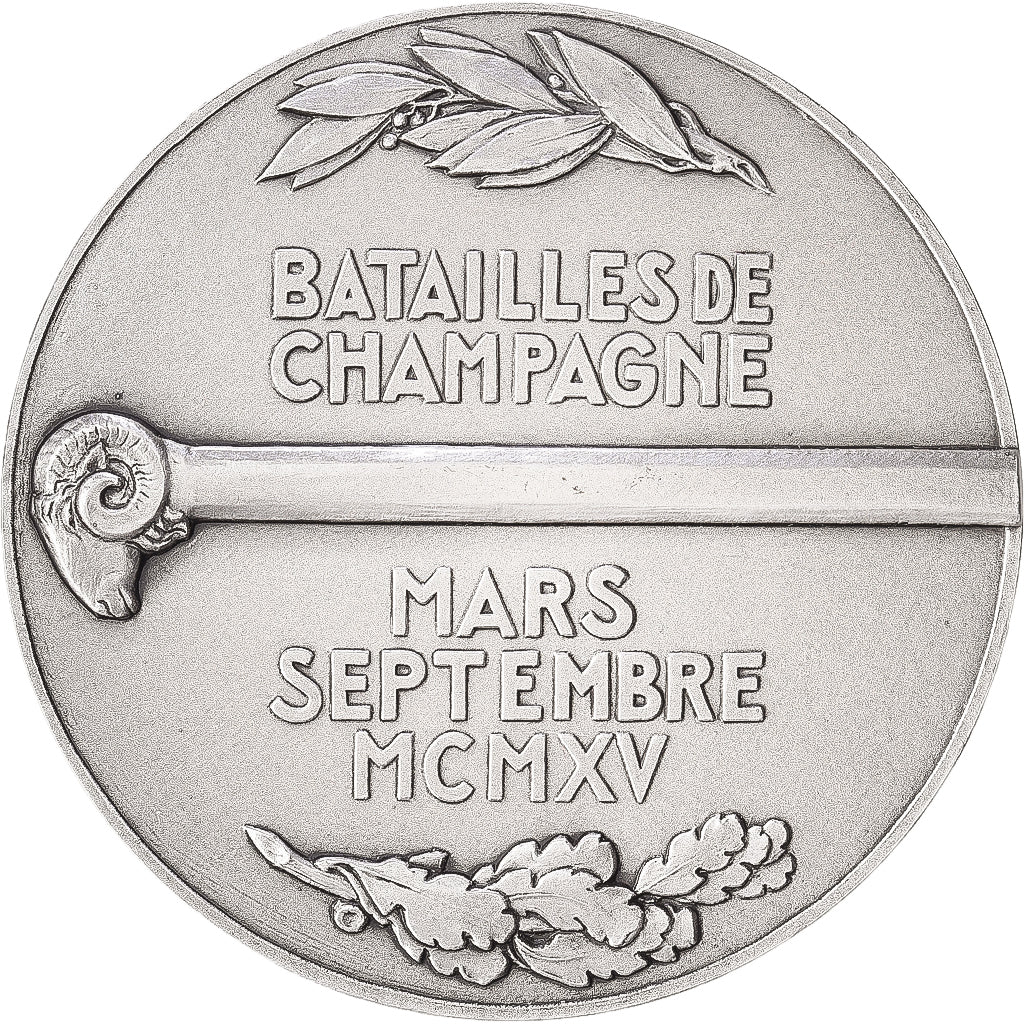 France, Medal, Première Guerre Mondiale, Batailles de Champagne, Silvered