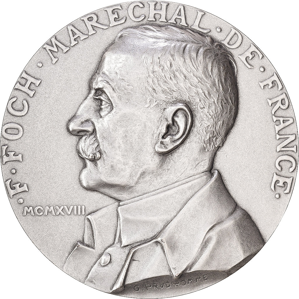Frankreich, Medaille, F. Foch, Maréchal de France, Silvered bronze, UNZ