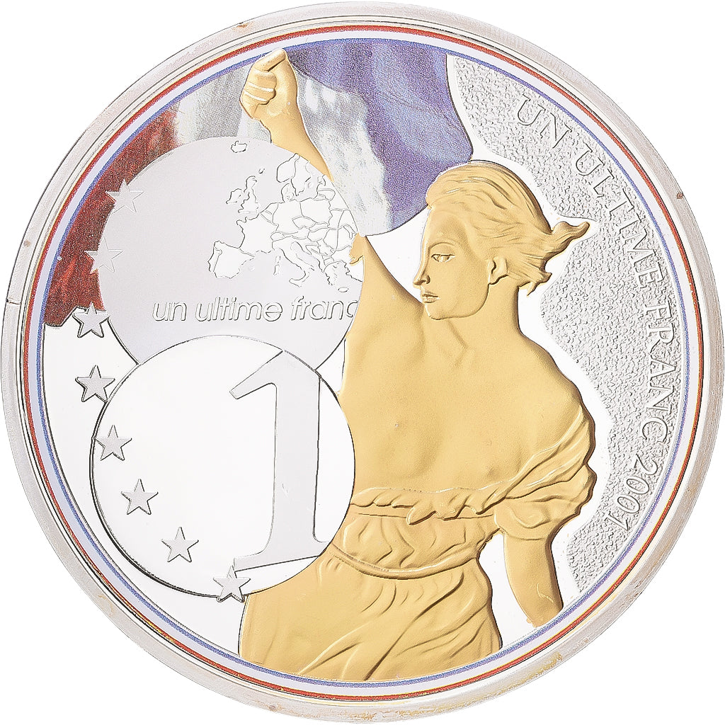 Frankrijk, Medaille, Adieu au Franc, Un Ultime Franc, 2016, Silver Plated