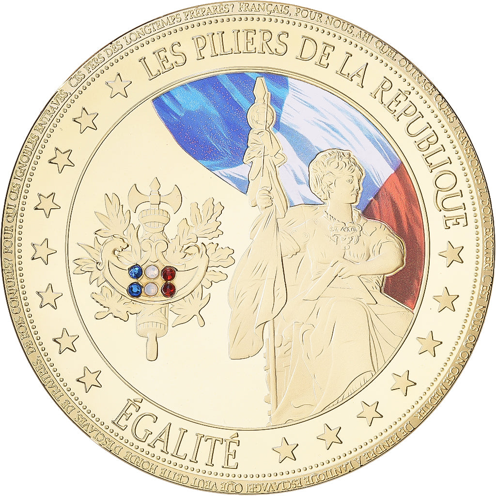 Frankreich, Medaille, Les Piliers de la République, Egalité, Copper Clad