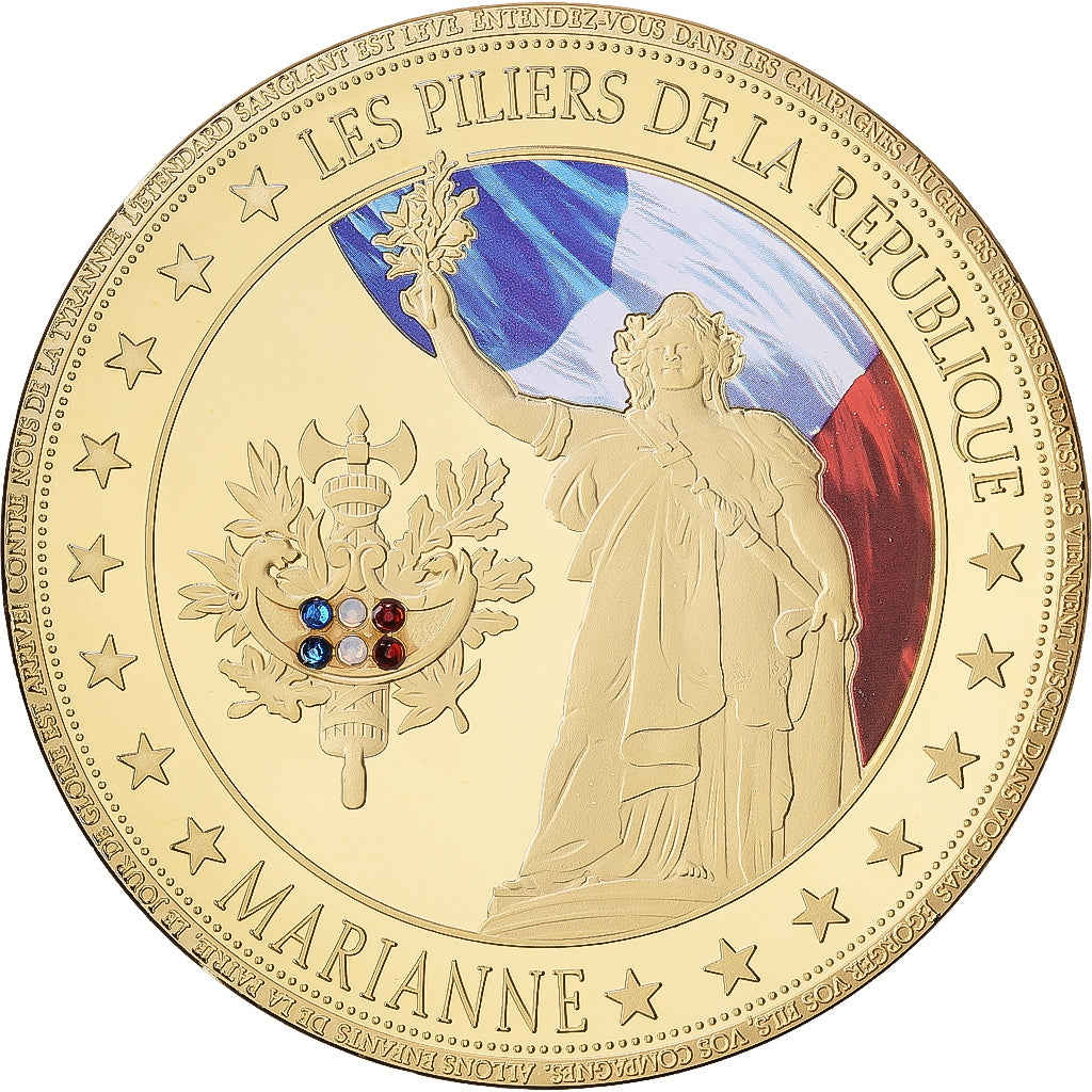 France, Medal, Les piliers de la République, Marianne, Copper Clad Brass