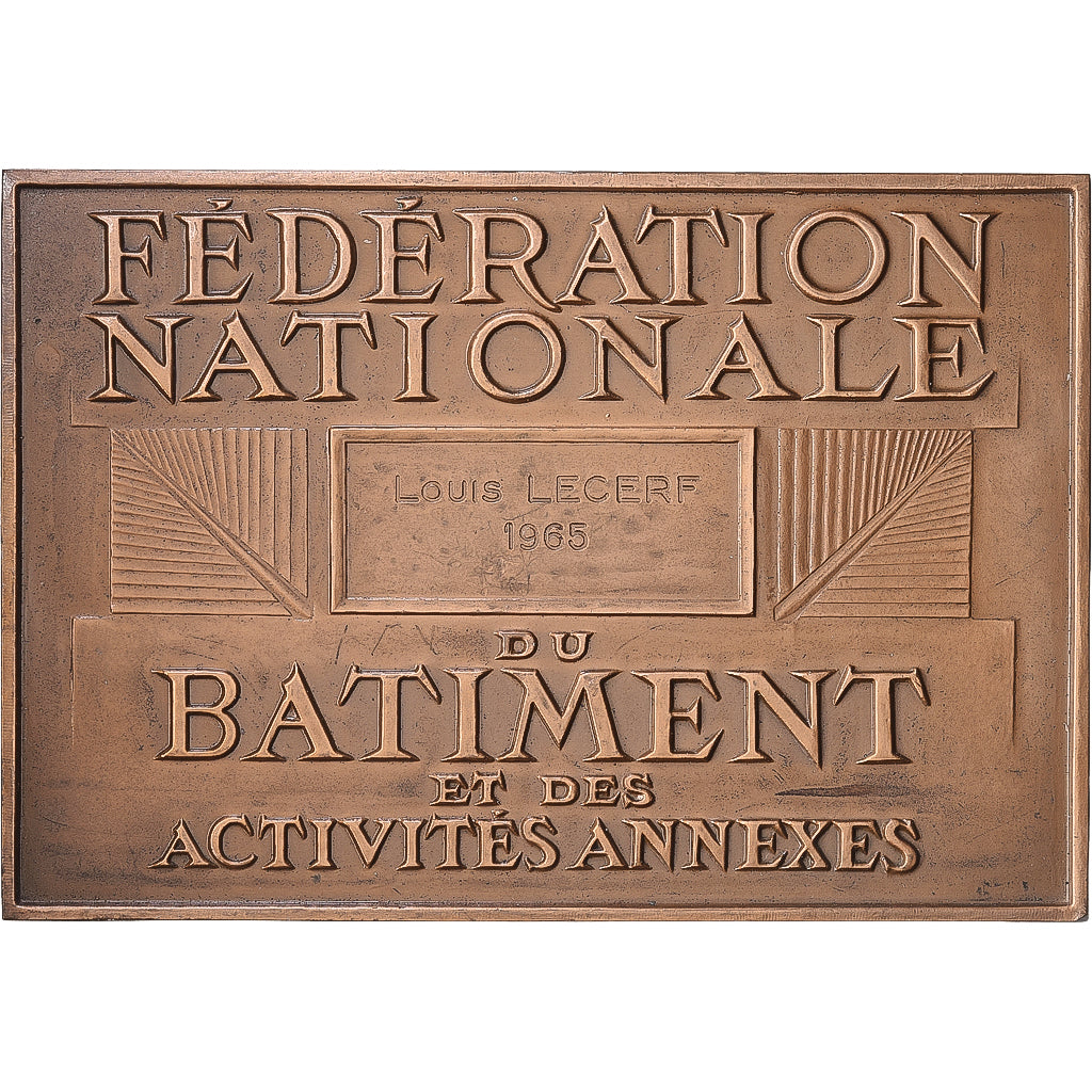 França, medalha, Fédération Nationale du Batiment, 1965, Bronze, Coeffin