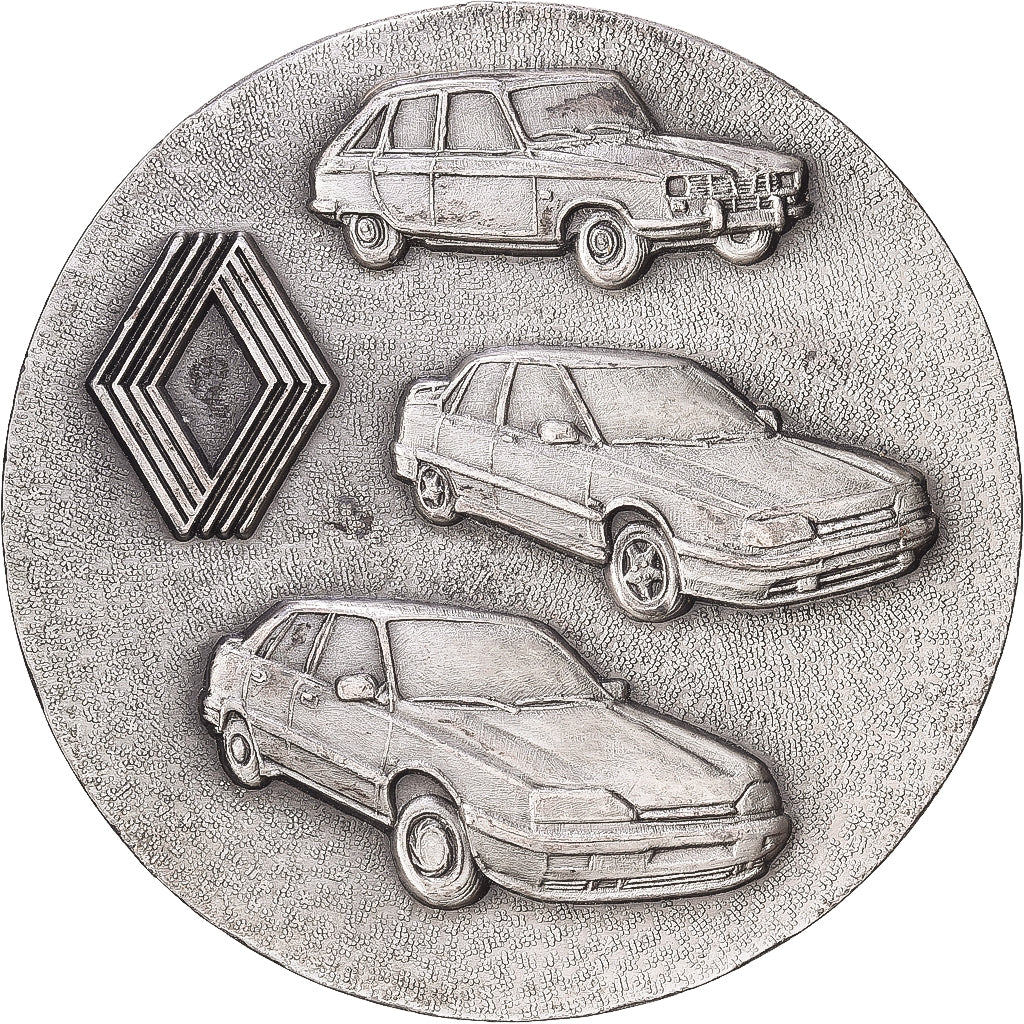France, Medal, Usine Renault Sandouville, Normandie, 1989, Silvered bronze