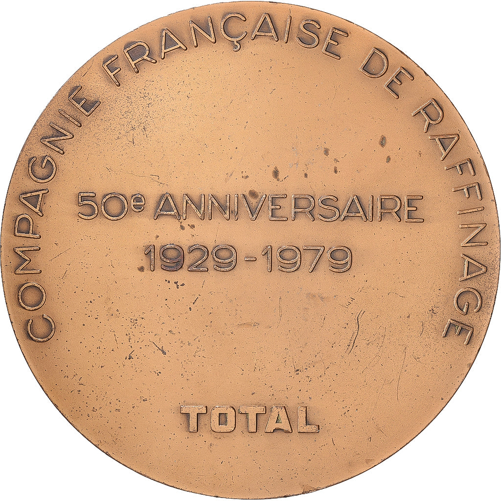 France, Médaille, Compagnie Française de Raffinage, 1979, Bronze, TTB, 50eme