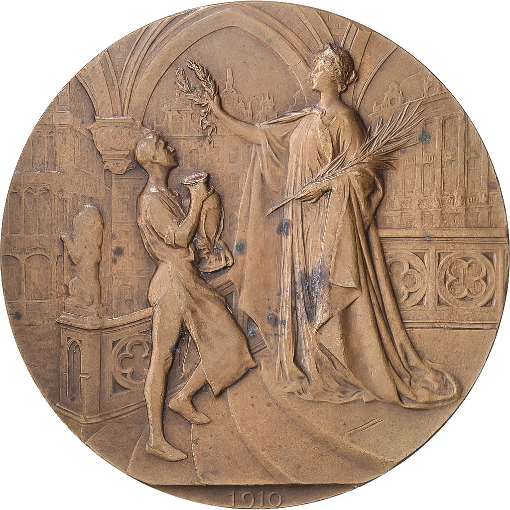 Belgien, Medaille, Exposition Universelle de Bruxellles, 1910, Bronze, Devreese