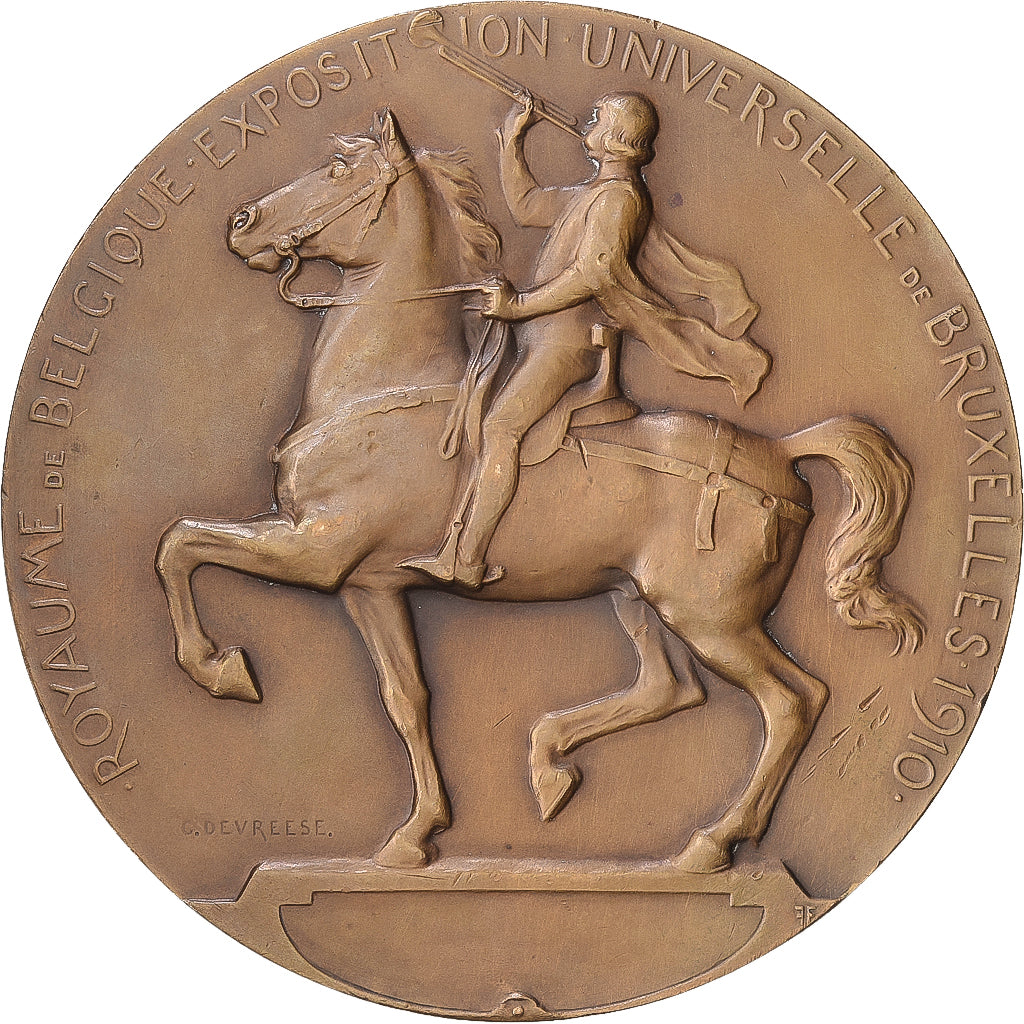 Belgien, Medaille, Exposition Universelle de Bruxellles, 1910, Bronze, Devreese