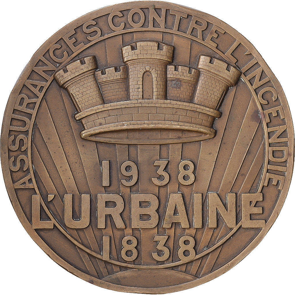 França, medalha, Centenaire des Assurances l'Urbaine, 1938, Bronze, Bazor