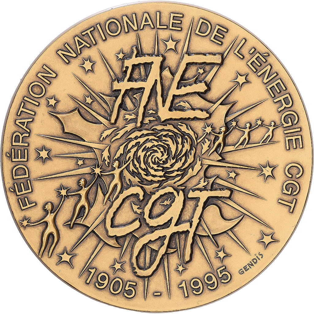 France, Médaille, Fédération Nationale de l'Energie, CGT, 1995, Bronze, SPL