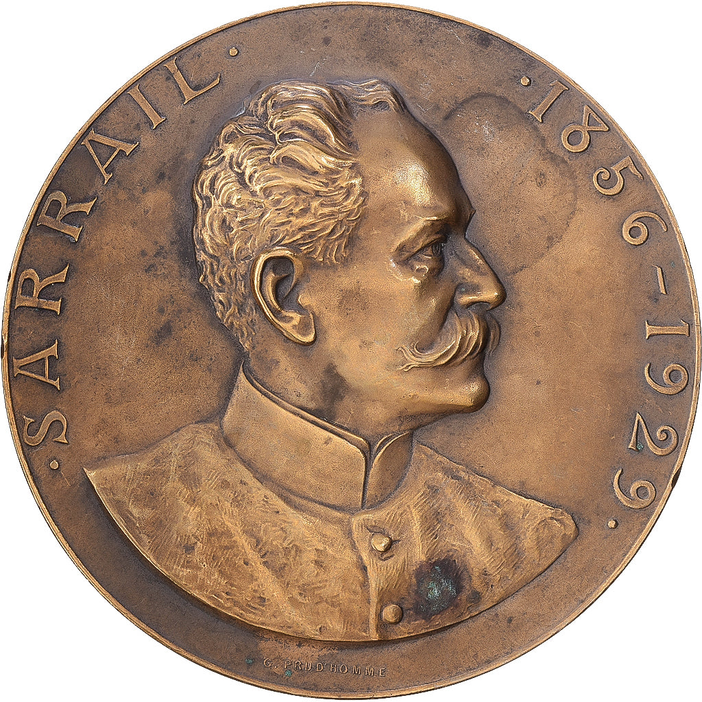 Francja, medal, A la Mémoire du Général Sarrail, 1929, Brązowy, Prud'homme