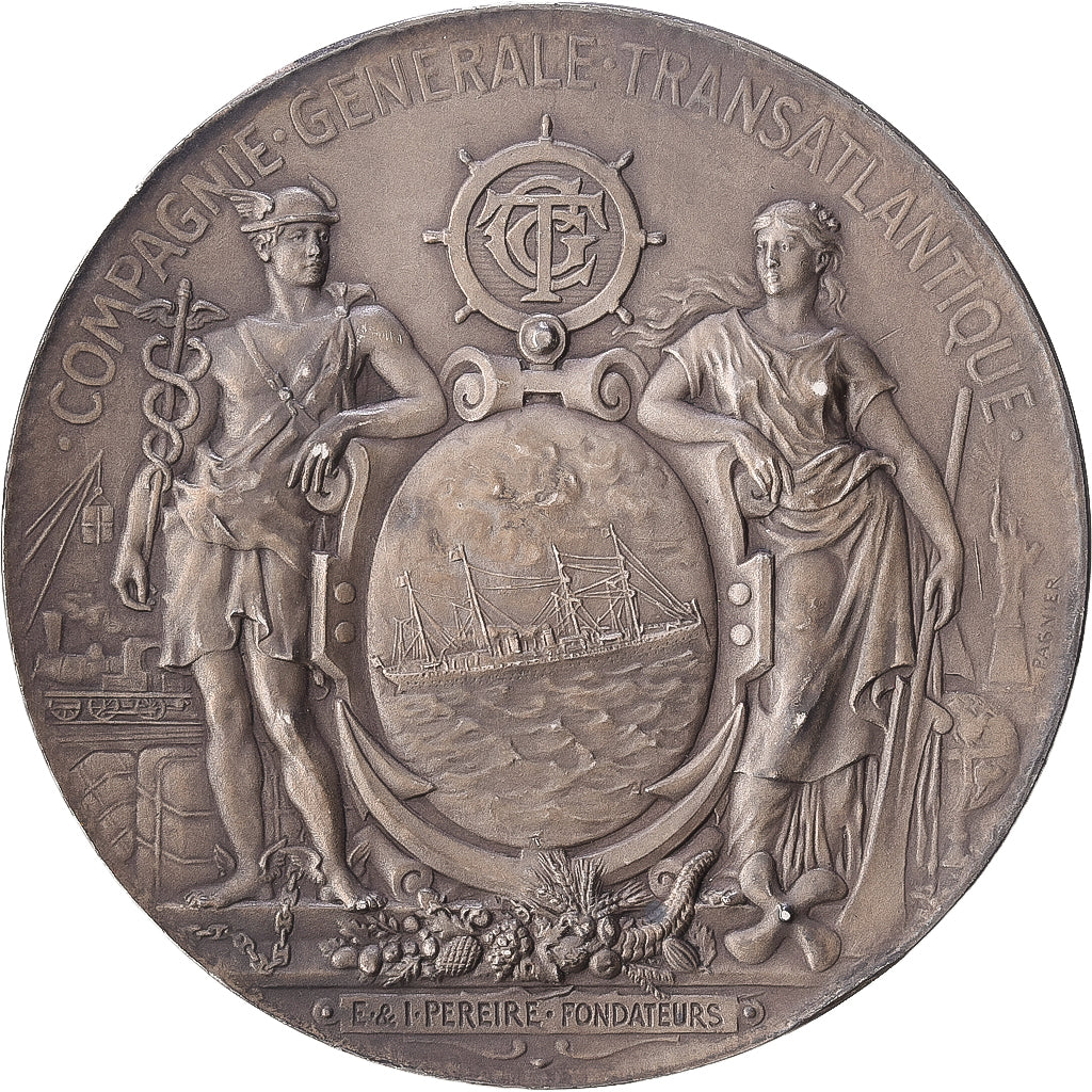 França, medalha, Compagnie Générale Transatlantique, Services Postaux, 1961
