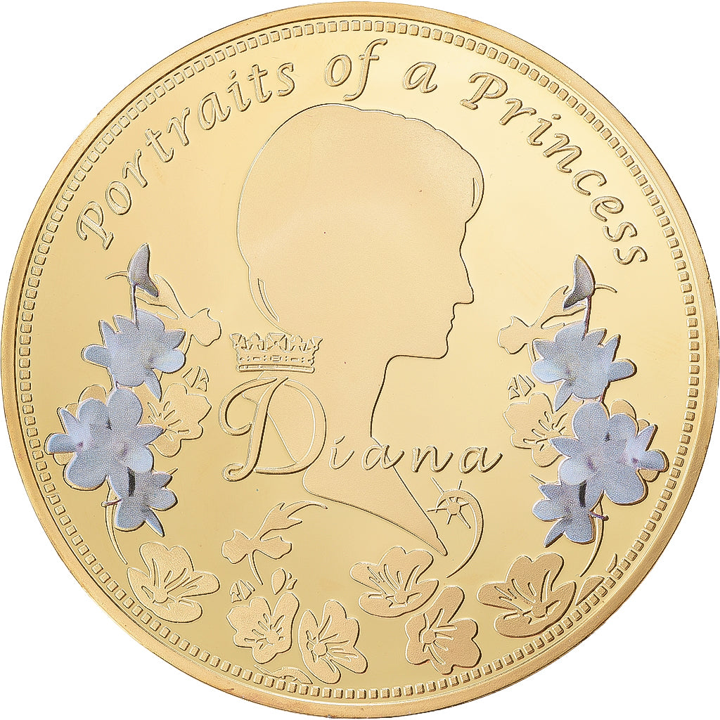 Royaume-Uni, Médaille, Portraits de la Princesse Diana, Copper Gilt, FDC