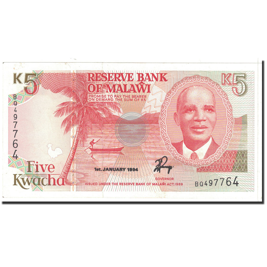Banknote, Malawi, 5 Kwacha, 1994, 1994-01-01, KM:24b, UNC(63)