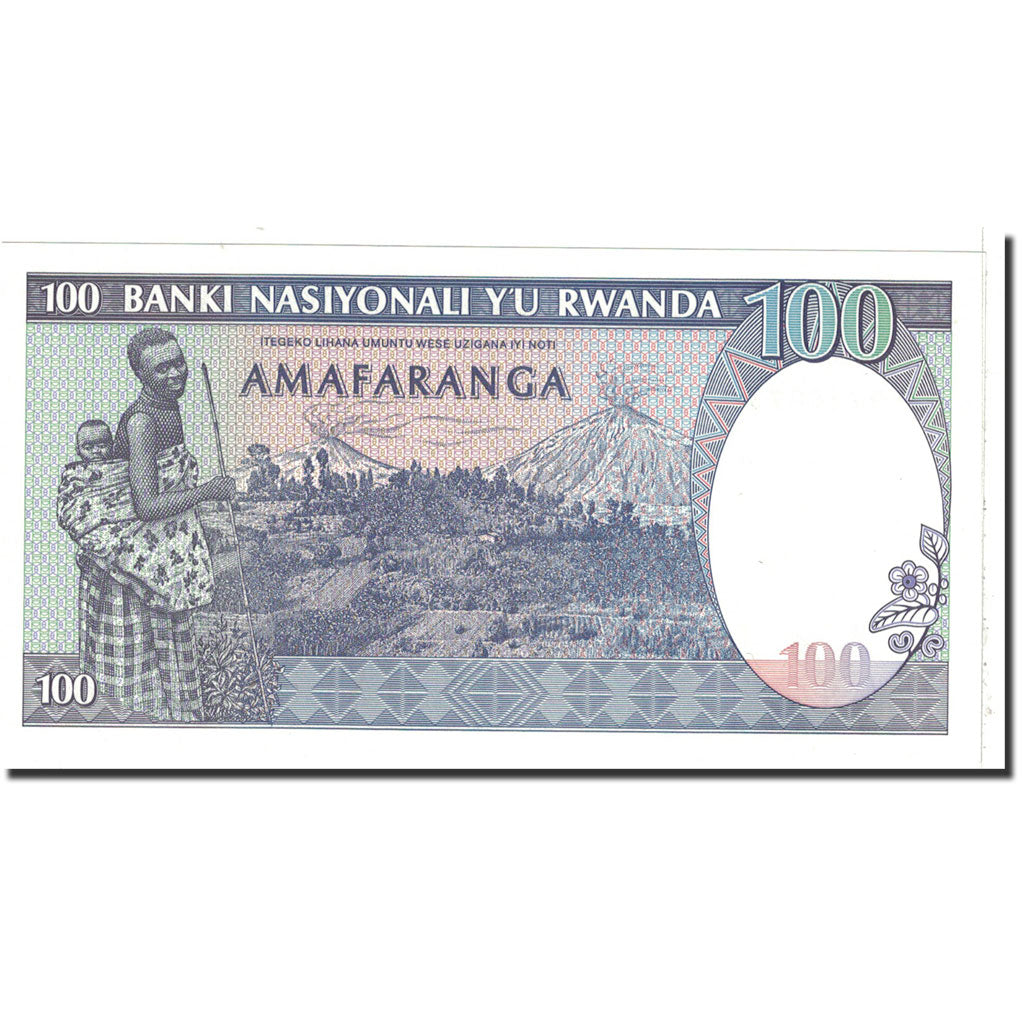 Banknote, Rwanda, 100 Francs, 1989, 1989-04-24, KM:19, UNC(65-70)