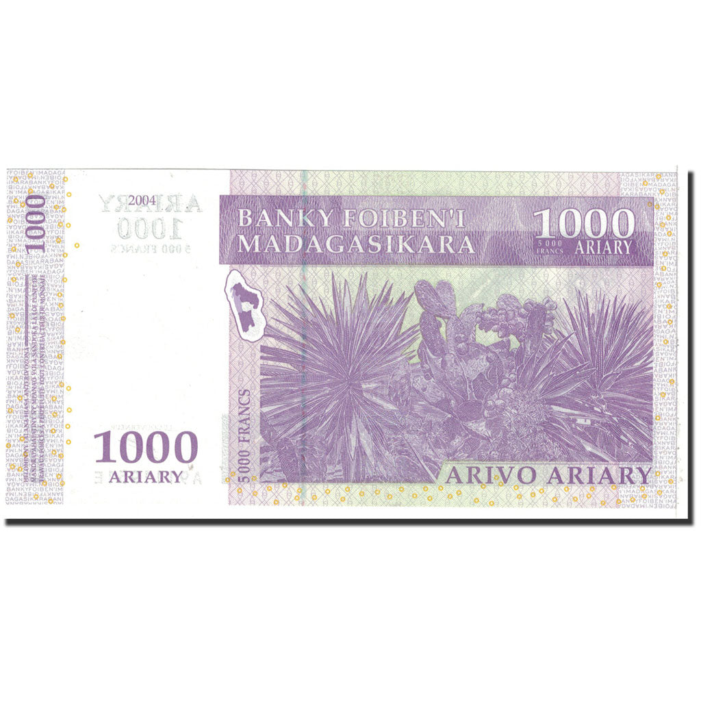 Banknote, Madagascar, 1000 Ariary, 2004, Undated, KM:89a, UNC(65-70)