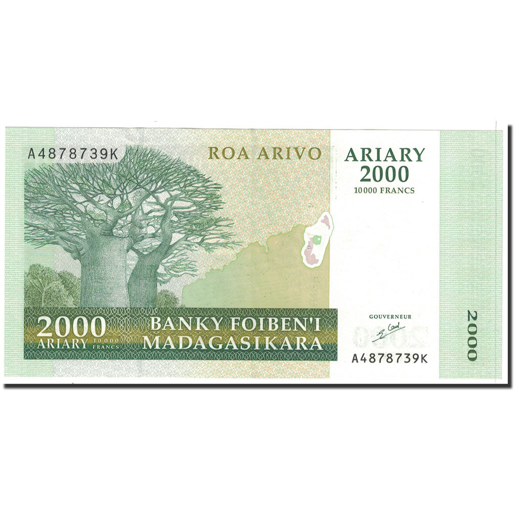 Banknote, Madagascar, 10,000 Francs = 2000 Ariary, 1995, Undated, KM:79b
