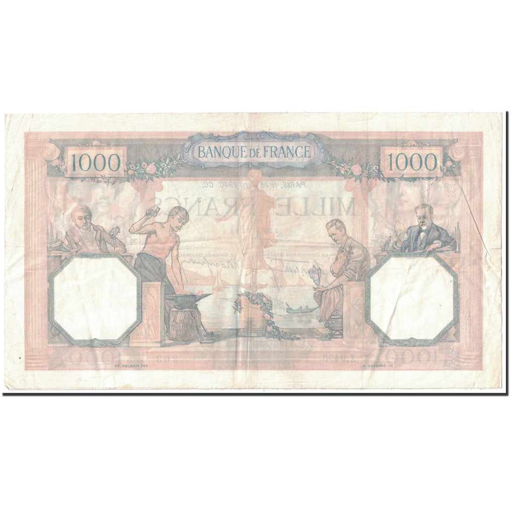 France, 1000 Francs, 1 000 F 1927-1940 ''Cérès et Mercure'', 1940, 1940-04-18